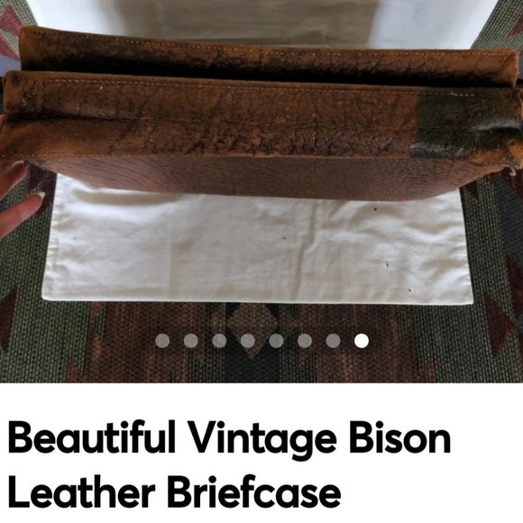 Vintage BEAUTIFUL Bison leather briefcase. - Picture 11 of 11